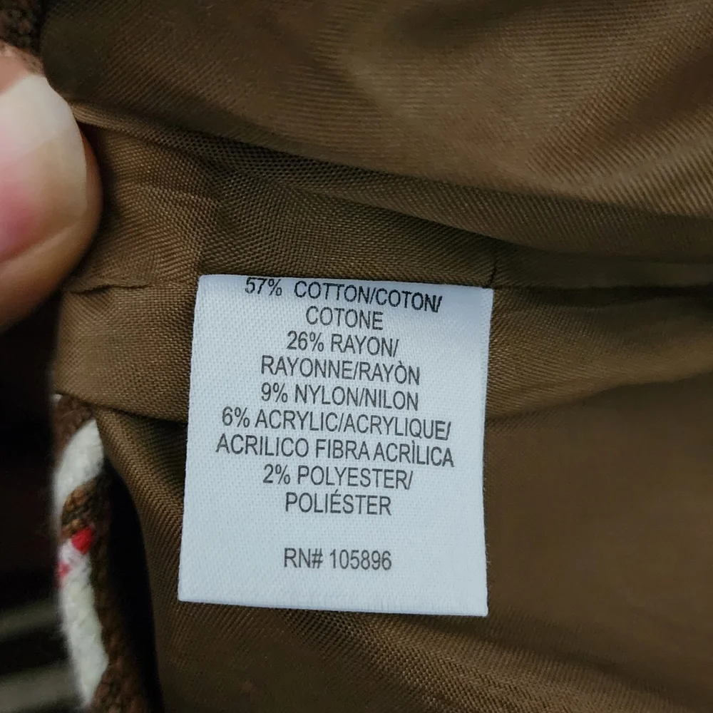 Worth Chevron Fringe Pencil Skirt Cream Brown Muiltcolor sz 8 - Picture 7 of 7